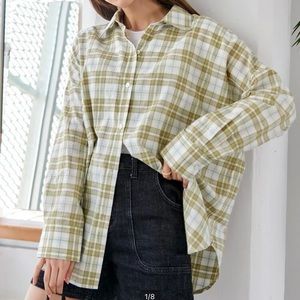 Plaid Print Drop Shoulder Shirt